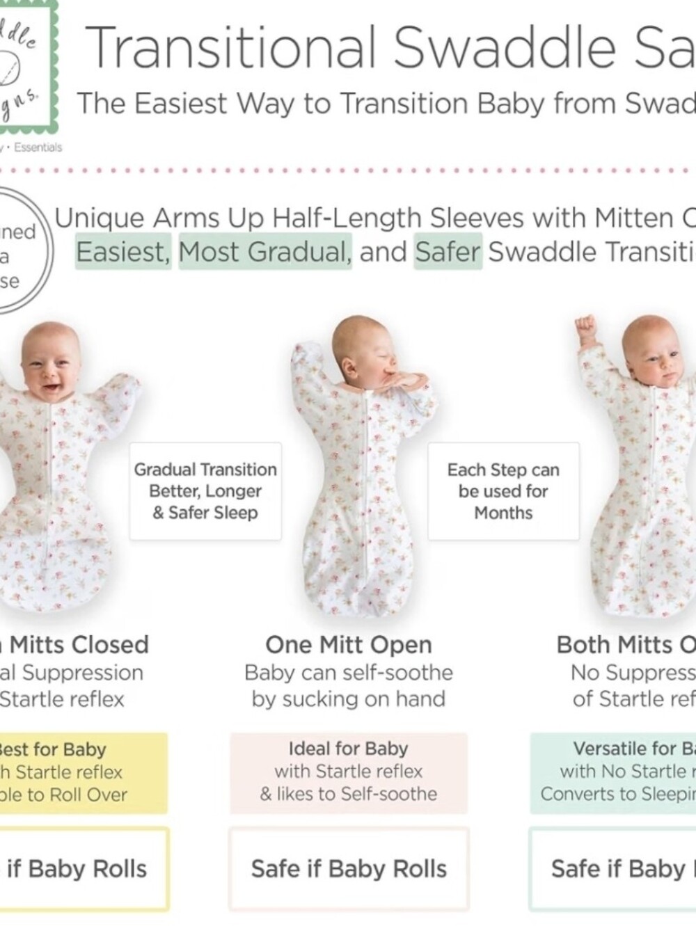 SwaddleDesigns Transitional Swaddle Sack - Picture 6 of 10